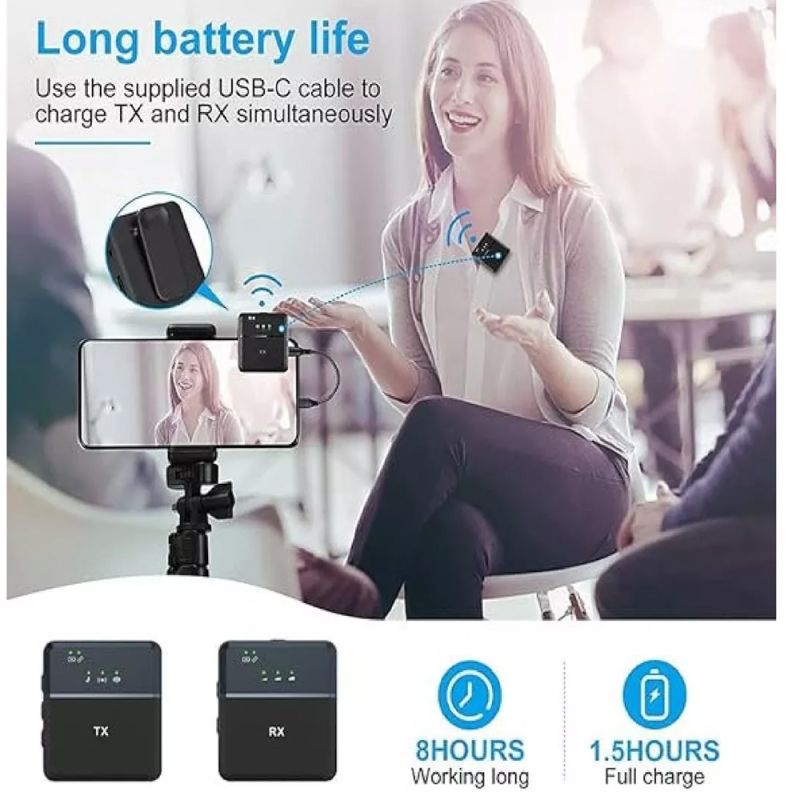 Comprar Microfono Celular Doble Tipo C Sx8 en Electroshopy - Ángulo 3